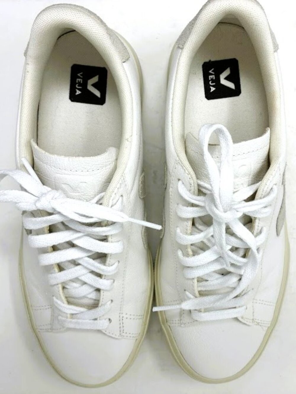 VEJA Esplar Leather Sneakers - White / Pierre - Women's Size 9 / EUR 42 Low Top - Picture 2 of 6